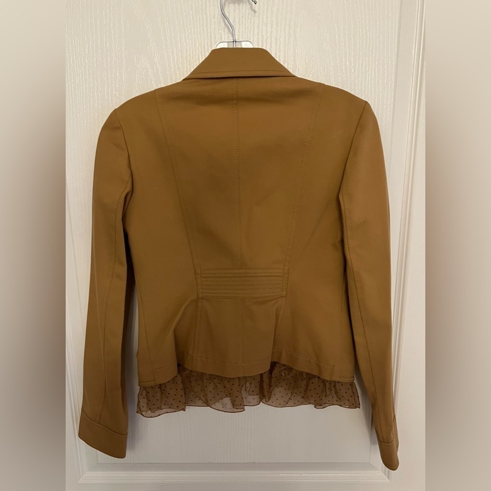 Valentino Women's Brown Blazer with Ruffle Detail - Picture 2 of 8